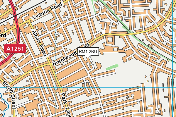 RM1 2RU map - OS VectorMap District (Ordnance Survey)