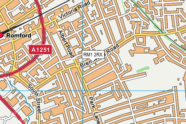 RM1 2RX map - OS VectorMap District (Ordnance Survey)
