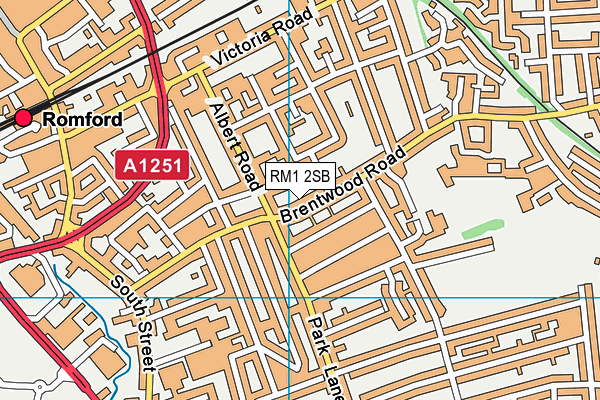 RM1 2SB map - OS VectorMap District (Ordnance Survey)