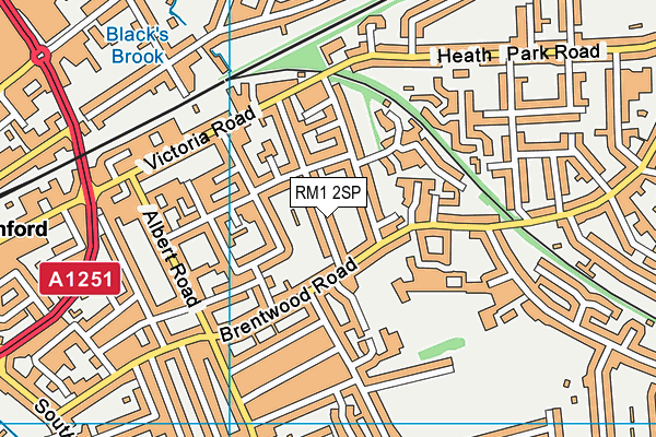 RM1 2SP map - OS VectorMap District (Ordnance Survey)