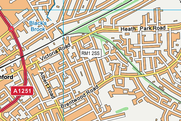 RM1 2SS map - OS VectorMap District (Ordnance Survey)