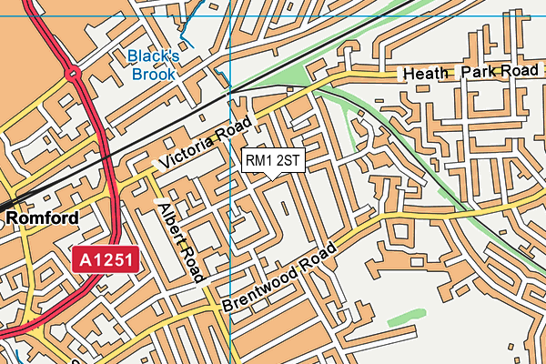 RM1 2ST map - OS VectorMap District (Ordnance Survey)