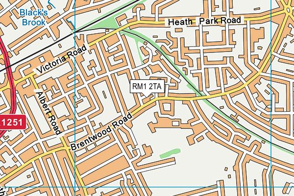 RM1 2TA map - OS VectorMap District (Ordnance Survey)