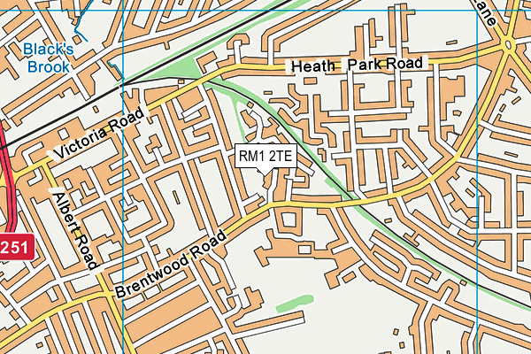 RM1 2TE map - OS VectorMap District (Ordnance Survey)