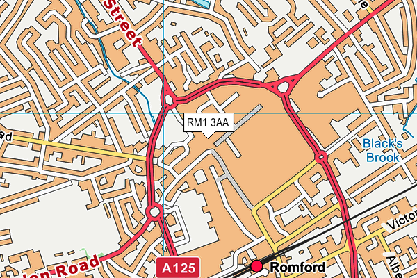 RM1 3AA map - OS VectorMap District (Ordnance Survey)