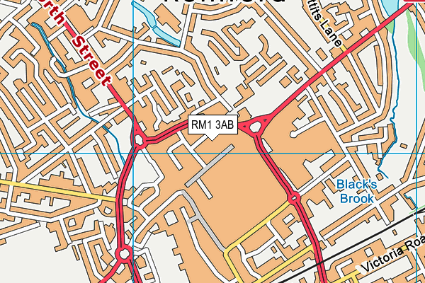 RM1 3AB map - OS VectorMap District (Ordnance Survey)