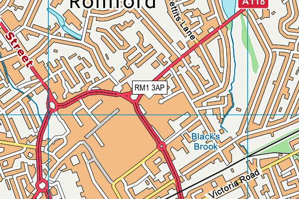 RM1 3AP map - OS VectorMap District (Ordnance Survey)