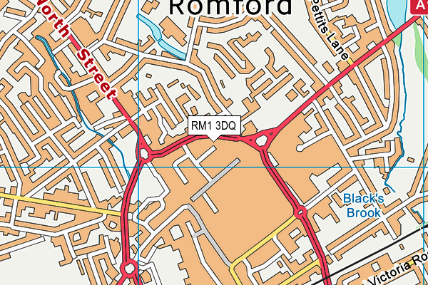 RM1 3DQ map - OS VectorMap District (Ordnance Survey)