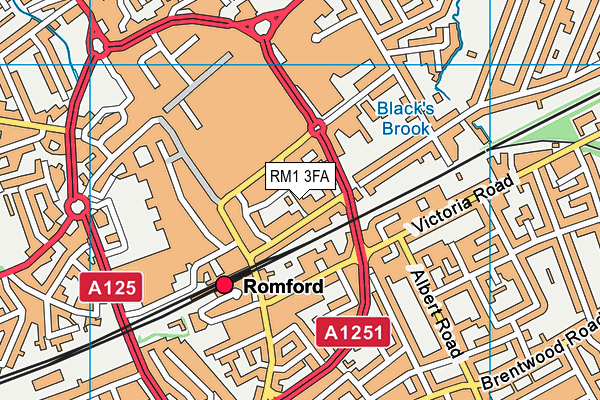 RM1 3FA map - OS VectorMap District (Ordnance Survey)