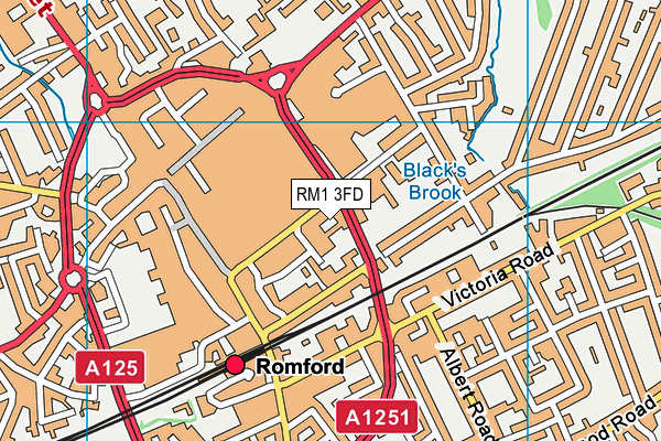 RM1 3FD map - OS VectorMap District (Ordnance Survey)