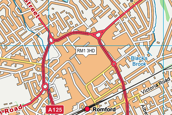 RM1 3HD map - OS VectorMap District (Ordnance Survey)