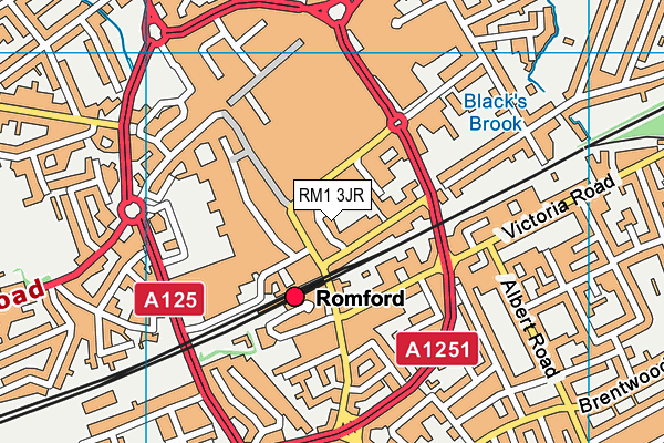 RM1 3JR map - OS VectorMap District (Ordnance Survey)