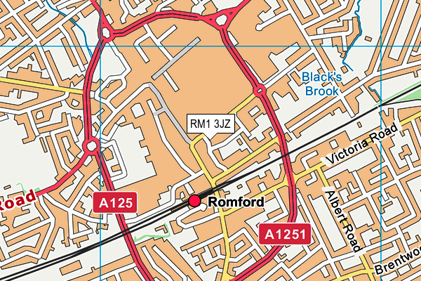RM1 3JZ map - OS VectorMap District (Ordnance Survey)