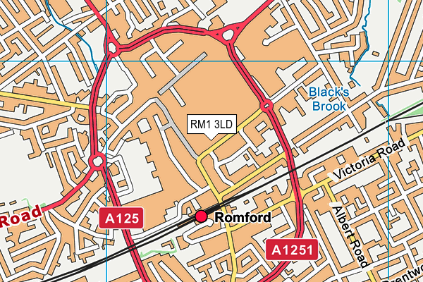 RM1 3LD map - OS VectorMap District (Ordnance Survey)