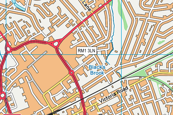 RM1 3LN map - OS VectorMap District (Ordnance Survey)