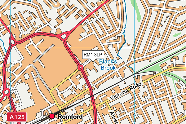 RM1 3LP map - OS VectorMap District (Ordnance Survey)