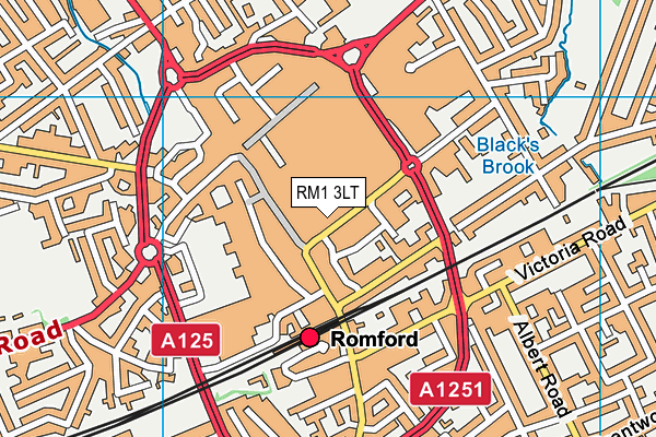 RM1 3LT map - OS VectorMap District (Ordnance Survey)