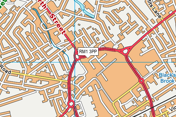 RM1 3PP map - OS VectorMap District (Ordnance Survey)