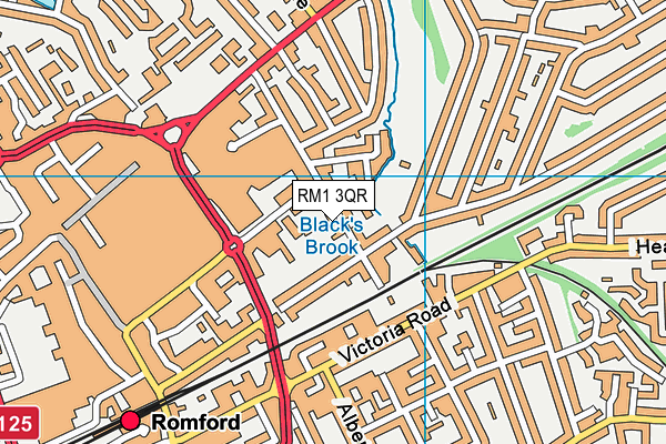 RM1 3QR map - OS VectorMap District (Ordnance Survey)