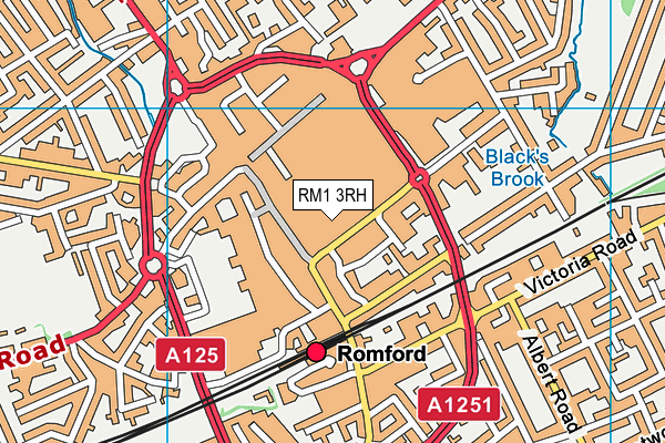 RM1 3RH map - OS VectorMap District (Ordnance Survey)