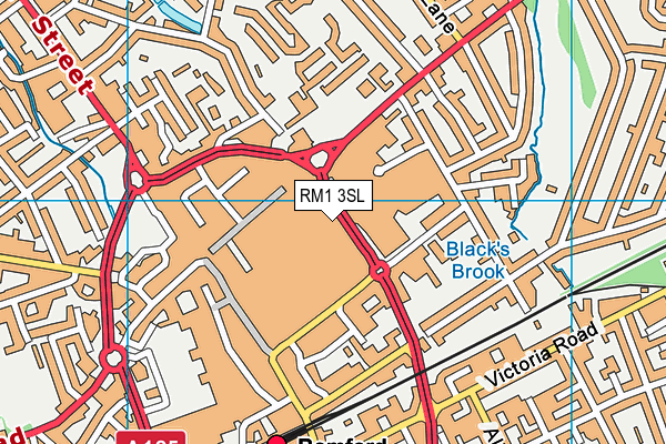 RM1 3SL map - OS VectorMap District (Ordnance Survey)