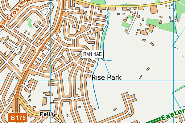 RM1 4AE map - OS VectorMap District (Ordnance Survey)