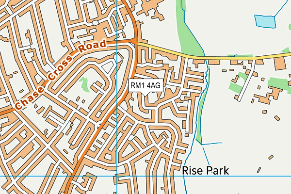 RM1 4AG map - OS VectorMap District (Ordnance Survey)