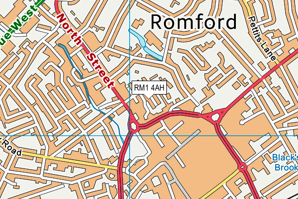 RM1 4AH map - OS VectorMap District (Ordnance Survey)