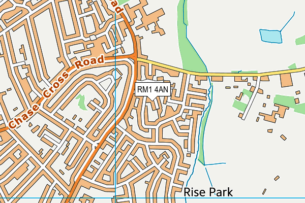 RM1 4AN map - OS VectorMap District (Ordnance Survey)