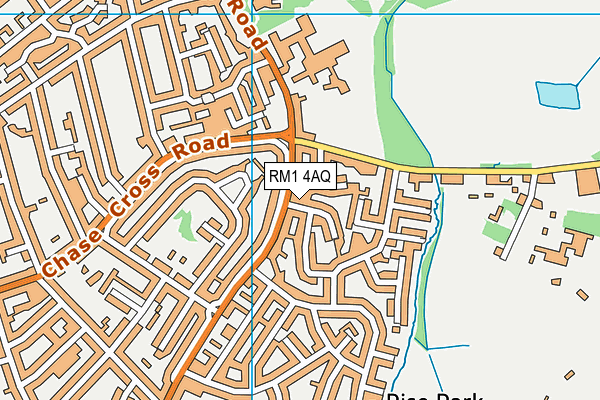 RM1 4AQ map - OS VectorMap District (Ordnance Survey)