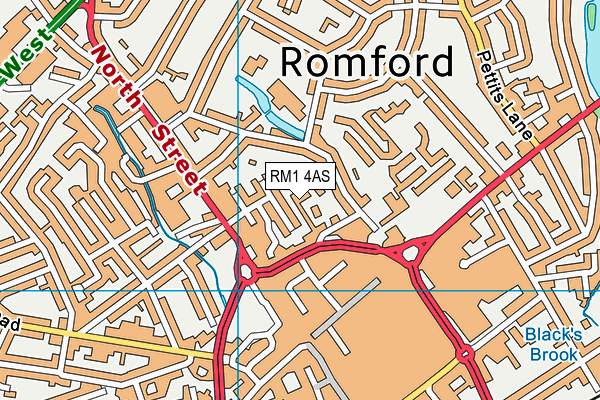 RM1 4AS map - OS VectorMap District (Ordnance Survey)