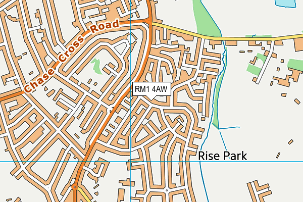 RM1 4AW map - OS VectorMap District (Ordnance Survey)