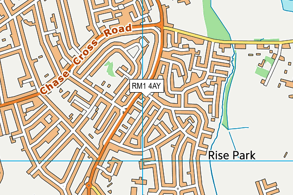 RM1 4AY map - OS VectorMap District (Ordnance Survey)