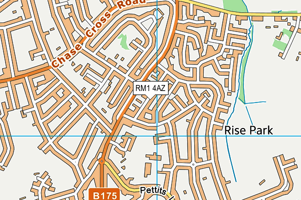 RM1 4AZ map - OS VectorMap District (Ordnance Survey)
