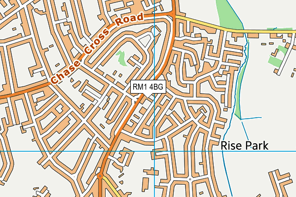 RM1 4BG map - OS VectorMap District (Ordnance Survey)