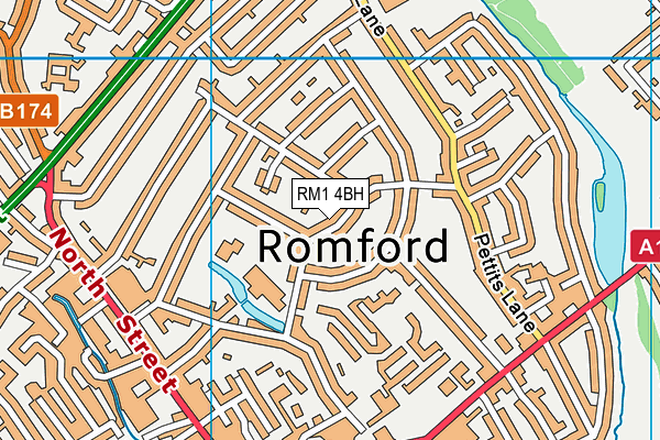 RM1 4BH map - OS VectorMap District (Ordnance Survey)
