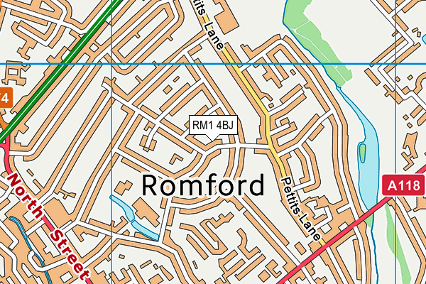 RM1 4BJ map - OS VectorMap District (Ordnance Survey)