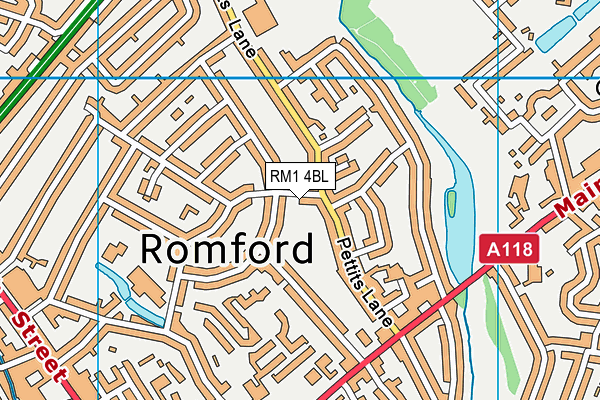 RM1 4BL map - OS VectorMap District (Ordnance Survey)