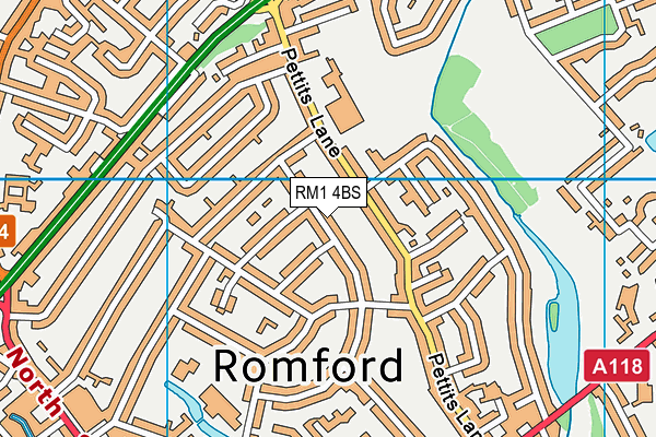 RM1 4BS map - OS VectorMap District (Ordnance Survey)