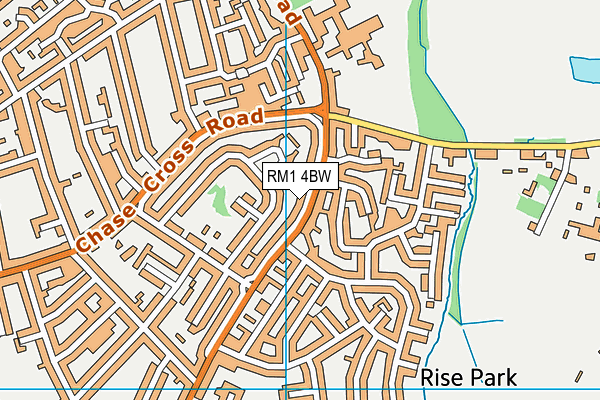 RM1 4BW map - OS VectorMap District (Ordnance Survey)