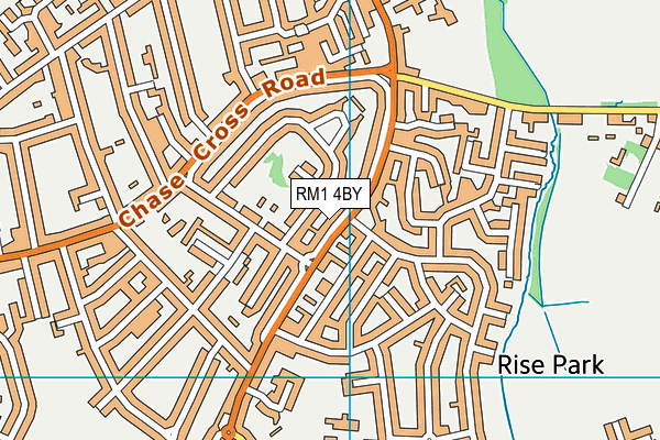 RM1 4BY map - OS VectorMap District (Ordnance Survey)