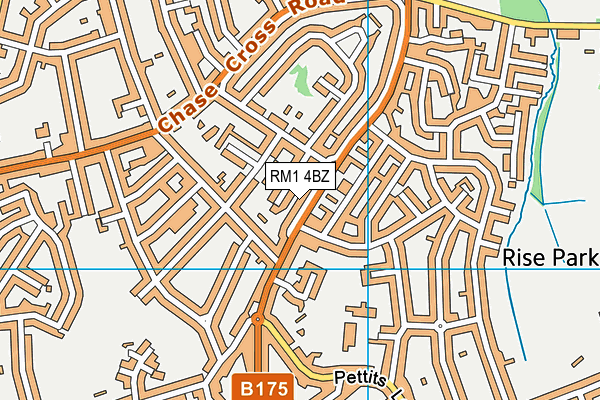 RM1 4BZ map - OS VectorMap District (Ordnance Survey)
