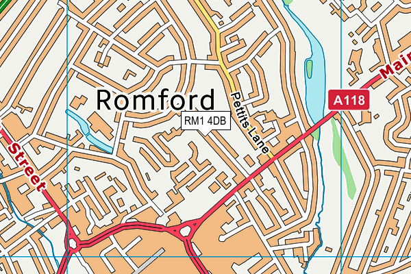 RM1 4DB map - OS VectorMap District (Ordnance Survey)