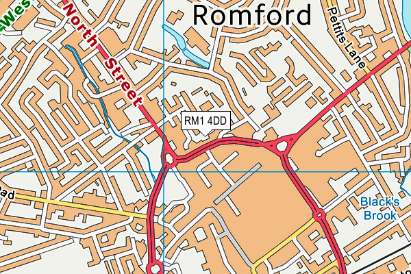 RM1 4DD map - OS VectorMap District (Ordnance Survey)