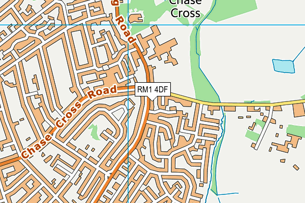 RM1 4DF map - OS VectorMap District (Ordnance Survey)