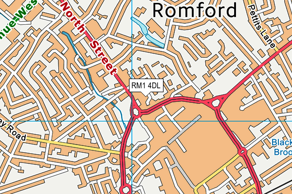 RM1 4DL map - OS VectorMap District (Ordnance Survey)