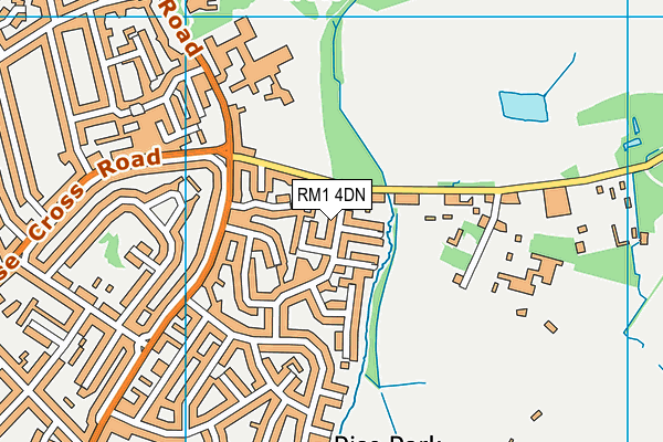 RM1 4DN map - OS VectorMap District (Ordnance Survey)