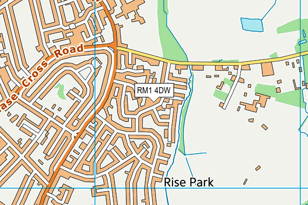 RM1 4DW map - OS VectorMap District (Ordnance Survey)