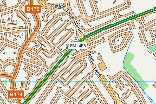 RM1 4EB map - OS VectorMap District (Ordnance Survey)
