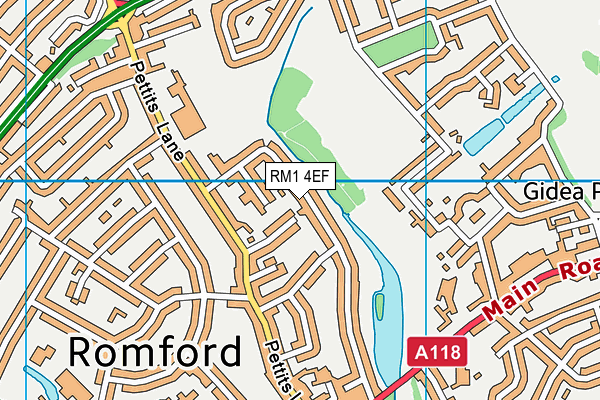 RM1 4EF map - OS VectorMap District (Ordnance Survey)